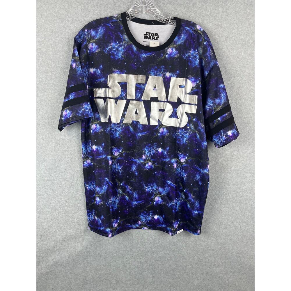 Star Wars Logo Galaxy‎ T-Shirt Men's Small Purple Space Print Astronaut Alien